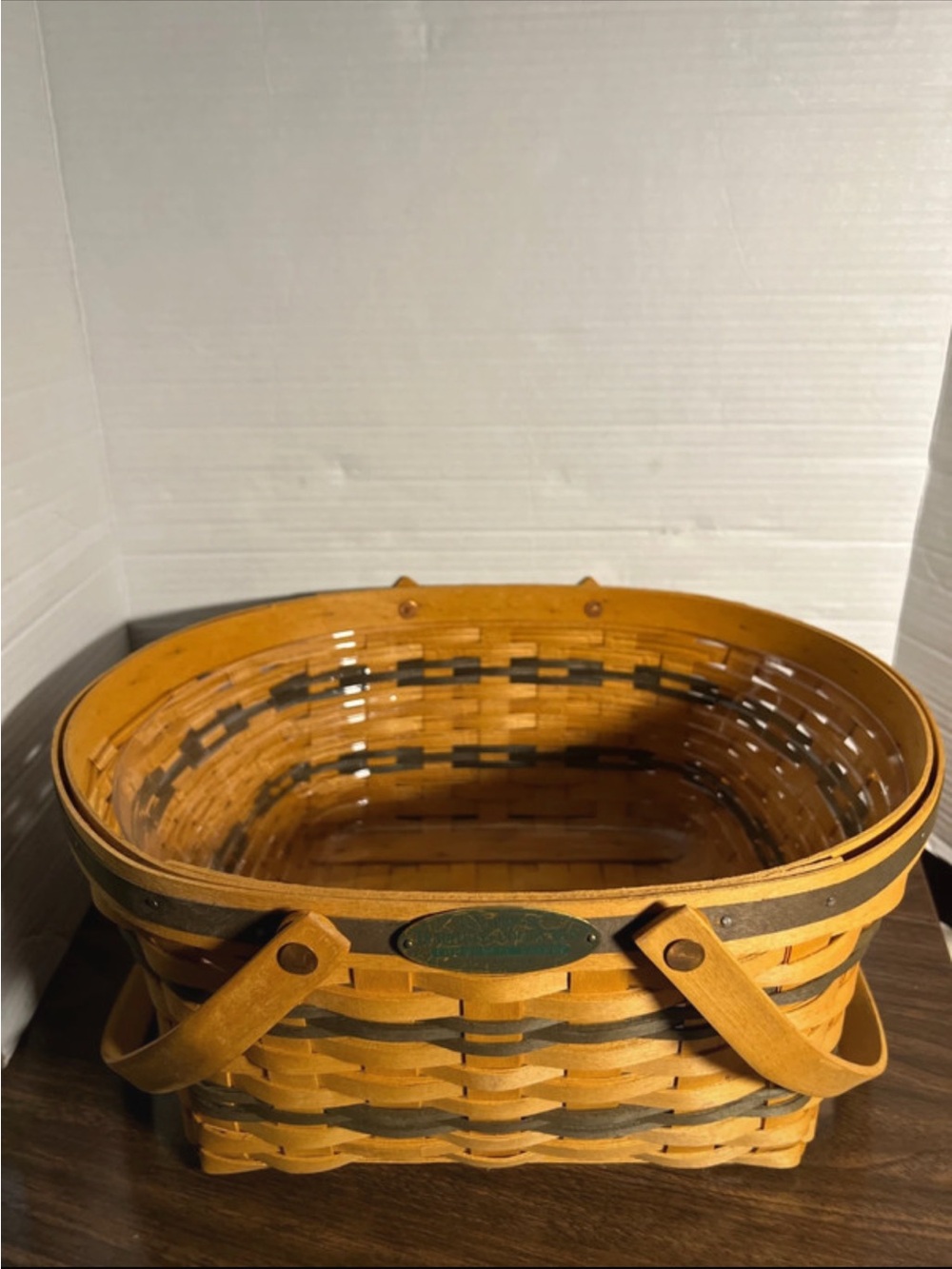 Longaberger Handwoven Oval Storage Basket in Honey Brown